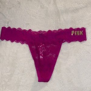 PINK Victoria’s Secret Woman’s Lace Thong Size L NWT